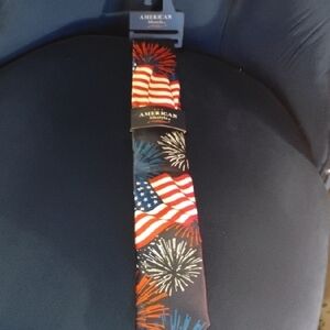 Navy Flag & Fireworks Necktie